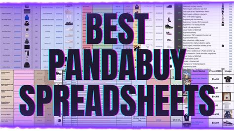 For the last couple of months I have been collecting over 1500+ of the<b> <b>best</b> <b>Pandab</b>uy</b> finds into a comprehens<b>ive <b>spreadshe</b>et</b>! Each item i<b>n the <b>spreadshe</b>et</b> has QC photos and prices listed in both CNY and USD! I will regularly upd<b>ate the <b>spreadshe</b>et</b> to include new finds and replace out-of-stock items! So please book<b>mark this <b>spreadsh</b>eet</b>!. . Best pandabuy spreadsheet